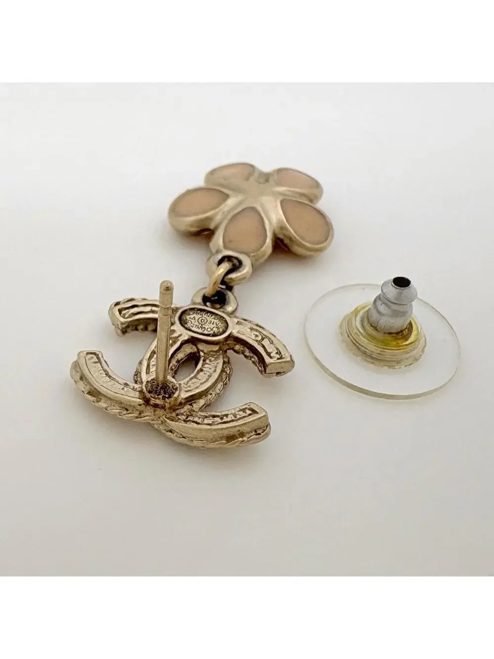 Chanel Cc Logo Flower Earrings Metal #327554C72B